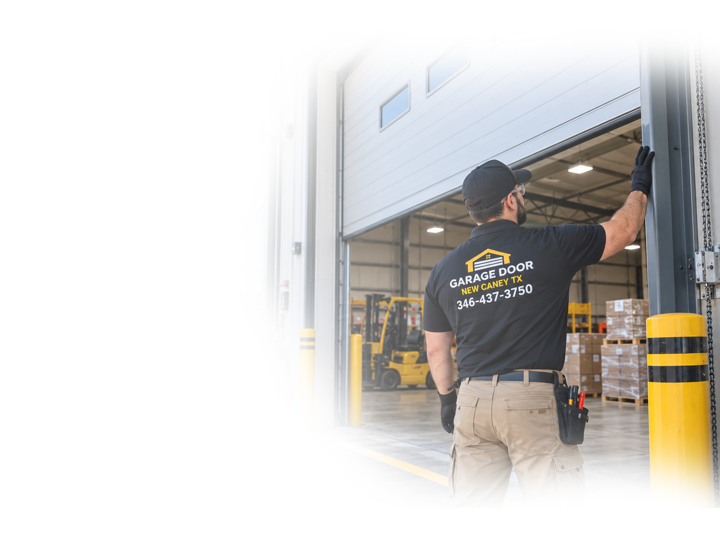 Garage door service banner in New Caney TX