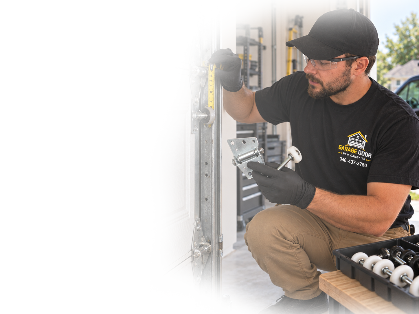 Garage door service banner in New Caney TX