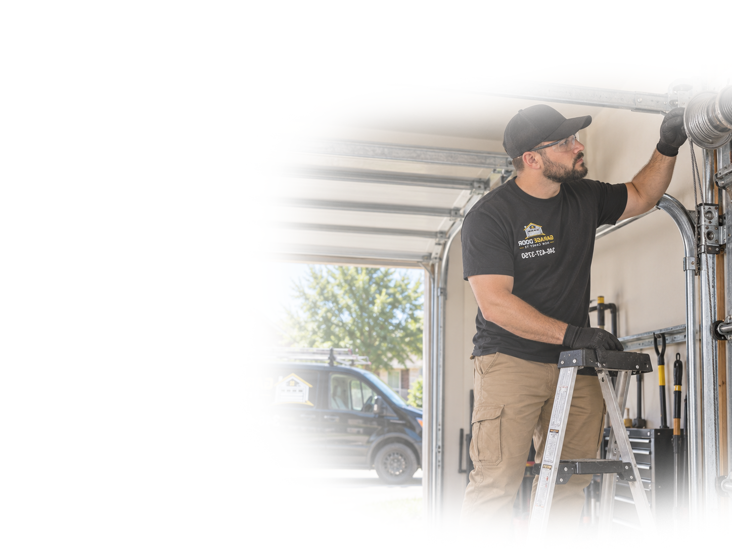 Garage door service banner in New Caney TX