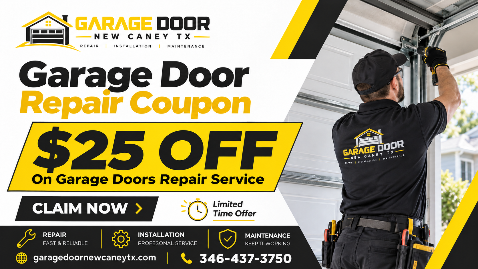 Garage door service special offer in New Caney TX
