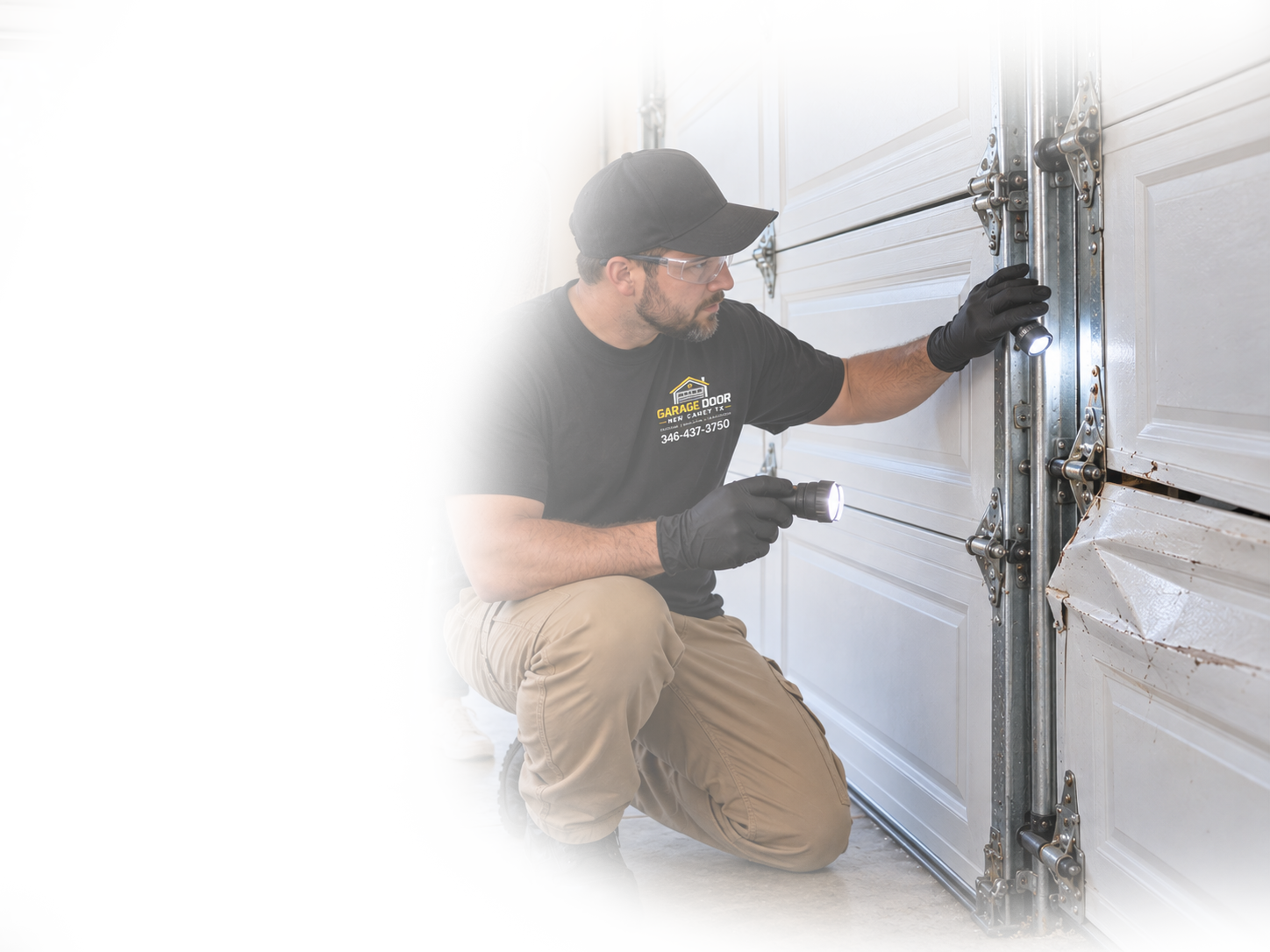 Garage door service banner in New Caney TX