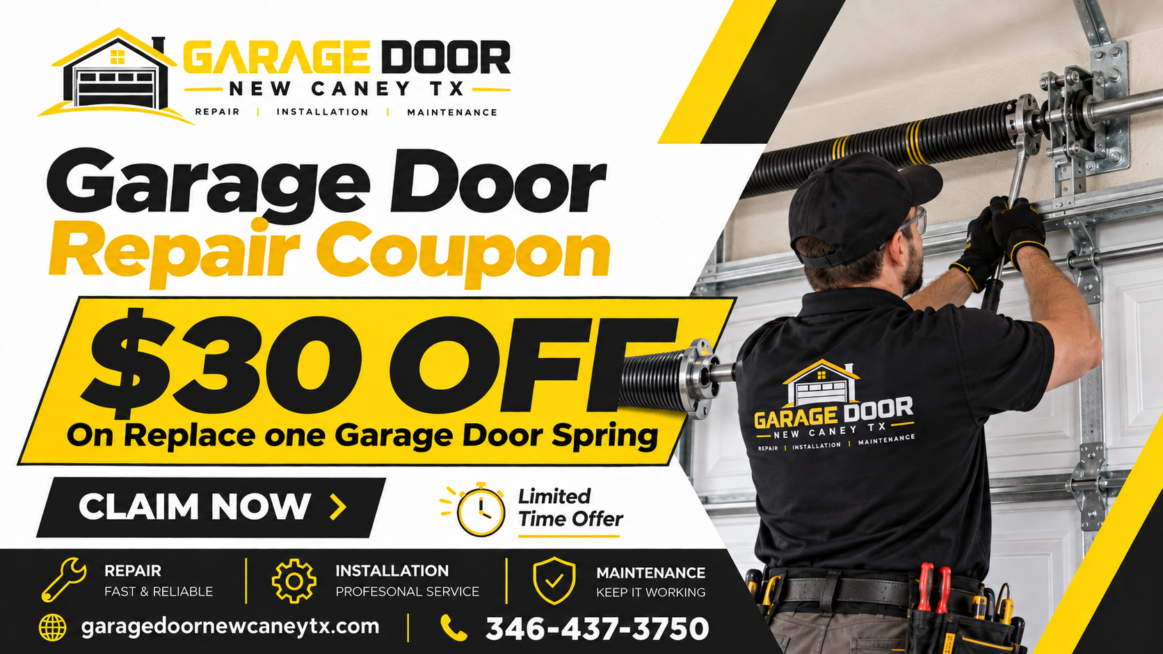 Garage door service special offer in New Caney TX