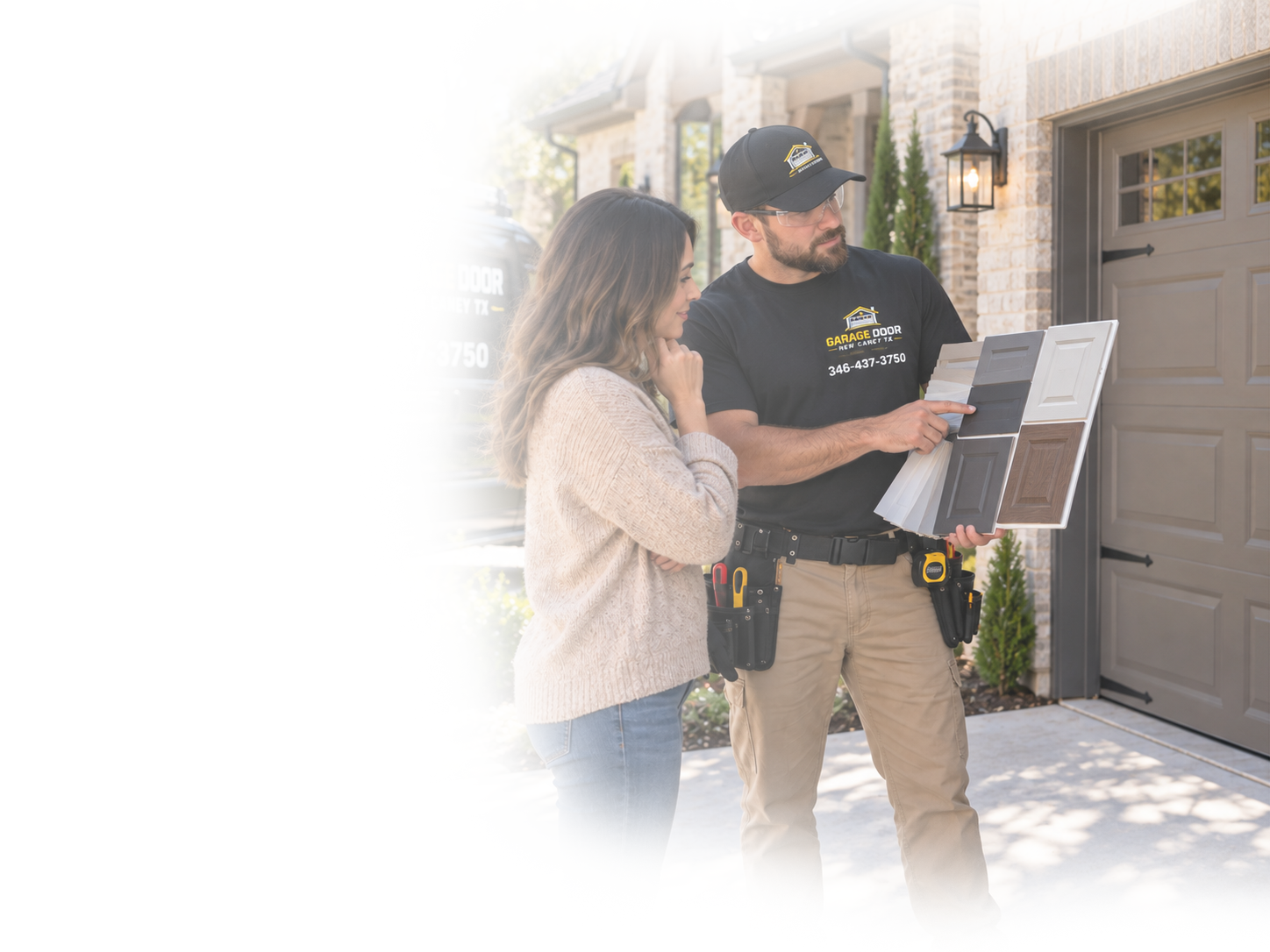 Garage door service banner in New Caney TX